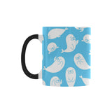 Cute white sea lion seals pattern Morphing Mug Heat Changing Mug