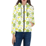 Durian pattern background Women's Padded Hooded Jacket