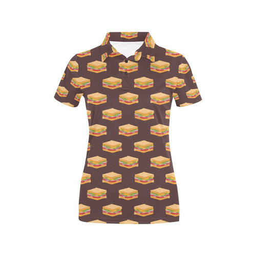 Sandwich Pattern Print Design 04 Women's All Over Print Polo Shirt