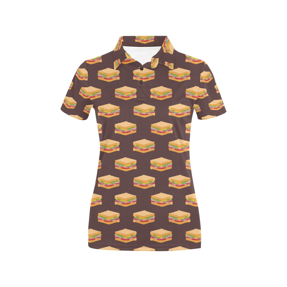 Sandwich Pattern Print Design 04 Women's All Over Print Polo Shirt