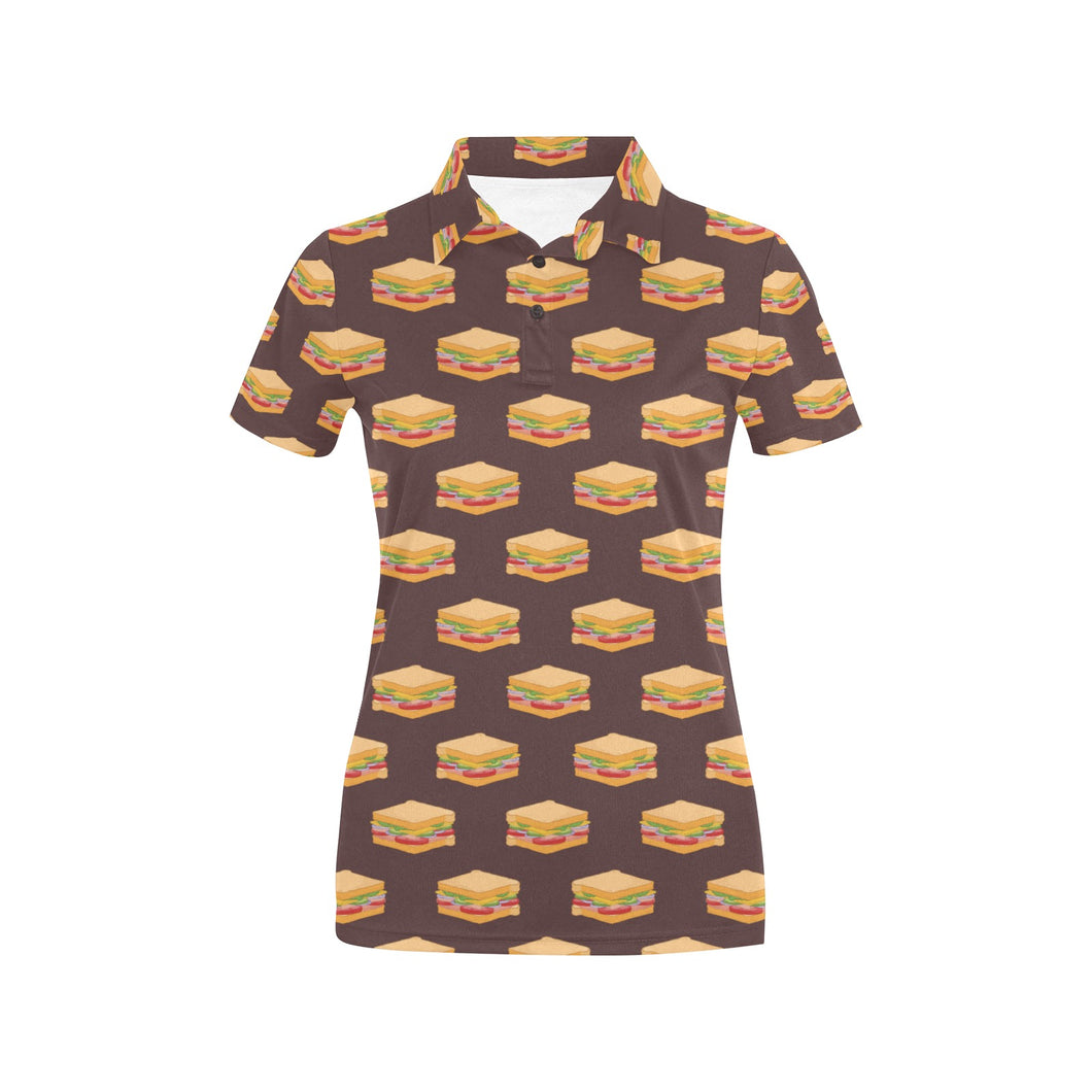 Sandwich Pattern Print Design 04 Women's All Over Print Polo Shirt