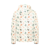 Swallow Pattern Print Design 02 Kids' Boys' Girls' Padded Hooded Jacket