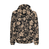 Rose Pattern Print Design 04 Men's Padded Hooded Jacket
