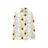 beautiful sunflowers pattern Women's Long Sleeve Polo Shirt