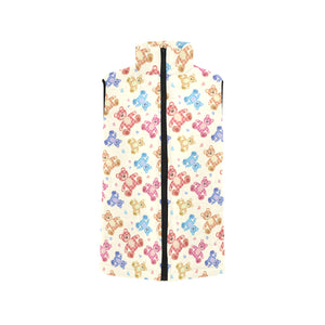 Teddy Bear Pattern Print Design 05 Men's Padded Vest