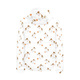 Jack Russel Pattern Print Design 05 Men's Padded Hooded Jacket