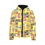 Camera Pattern Print Design 02 Kids' Boys' Girls' Padded Hooded Jacket