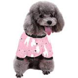Llama Alpaca pink background All Over Print Pet Dog Round Neck Fuzzy Shirt