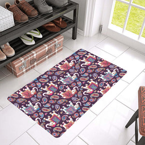 Elephant indian style ornament pattern Doormat
