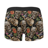 Skull rose humming bird flower pattern Men's All Over Print Boxer Briefs Men's Underwear