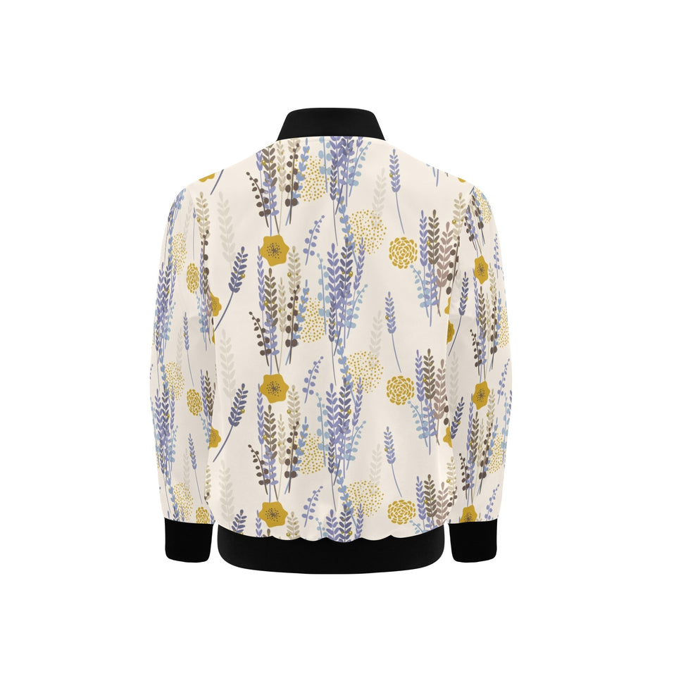 Lavender modern pattern blackground Kids' Boys' Girls' Bomber Jacket