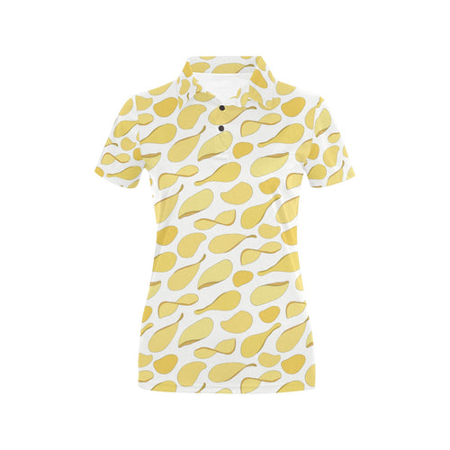 Potato Chips Pattern Print Design 02 Women's All Over Print Polo Shirt