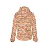Brick Printed Pattern Print Design 04 Women's Padded Hooded Jacket