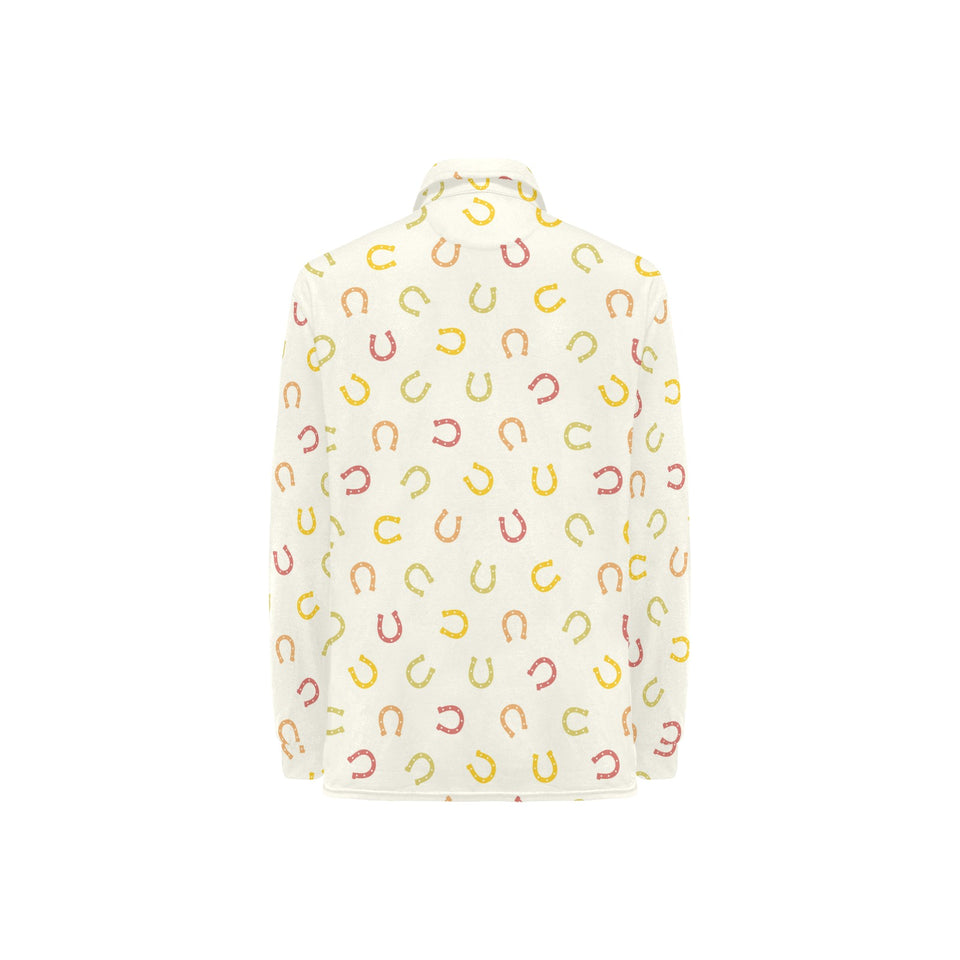 Horseshoes Pattern Print Design 02 Women's Long Sleeve Polo Shirt