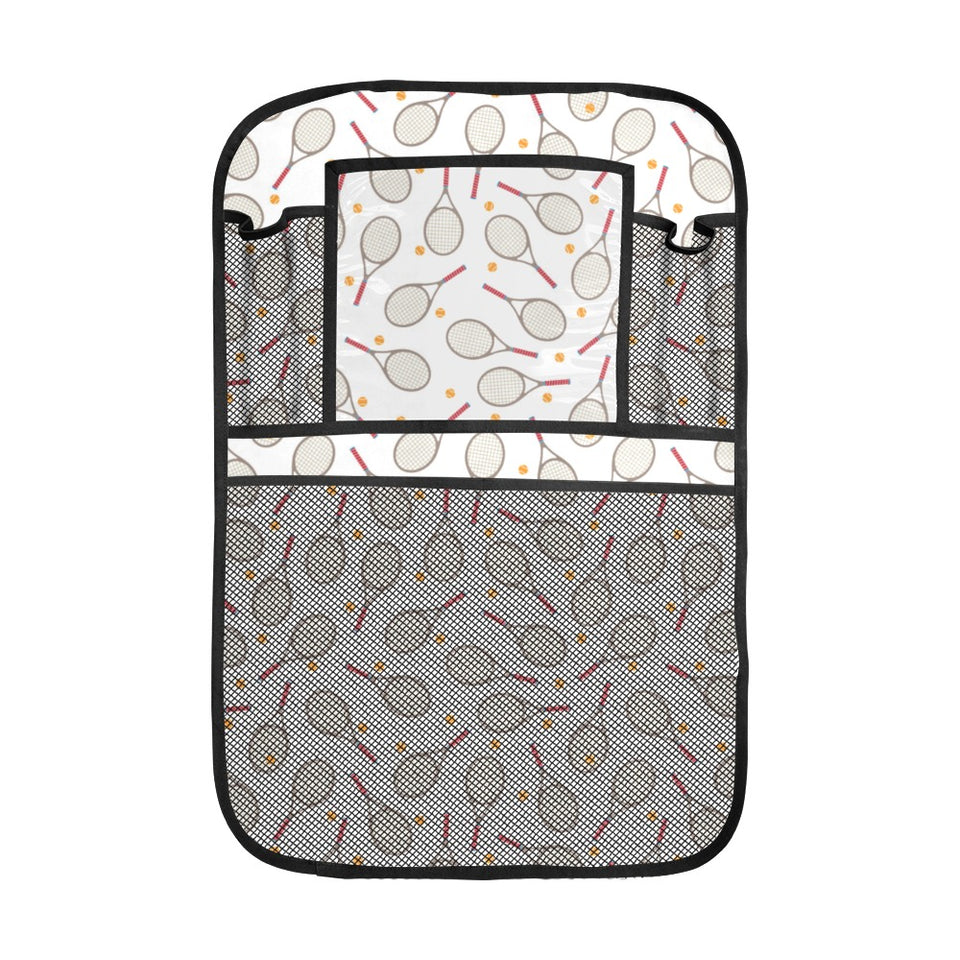 Tennis Pattern Print Design 04 Car Seat Back Organizer