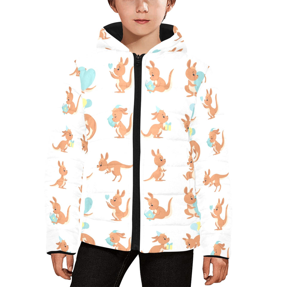 Cute Kangaroo pattern Kids' Boys' Girls' Padded Hooded Jacket