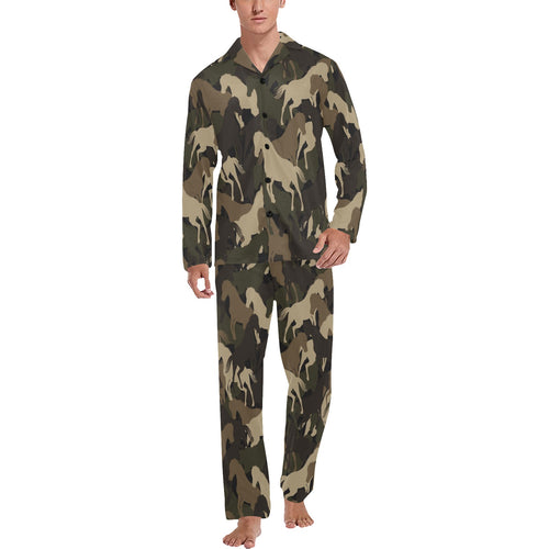 Horse Camouflage Pattern Men's Long Pajama Set