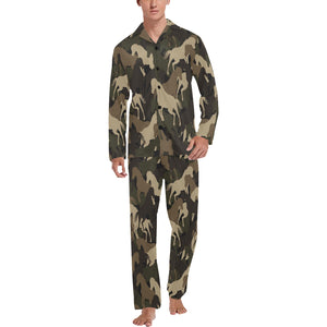 Horse Camouflage Pattern Men's Long Pajama Set