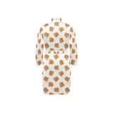 Pancake Pattern Print Design 01 Men's Long Sleeve Belted Night Robe