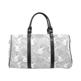 white swan gray background Travel Bag