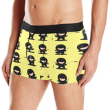 Cute ninja yellow background Men's All Over Print Boxer Briefs Men's Underwear