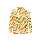 Carrot Pattern Print Design 01 Men's Long Sleeve Polo Shirt