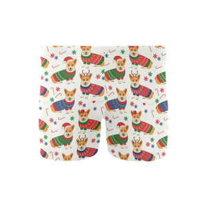 Corgi Christmas Pattern Men's Swimming Trunks