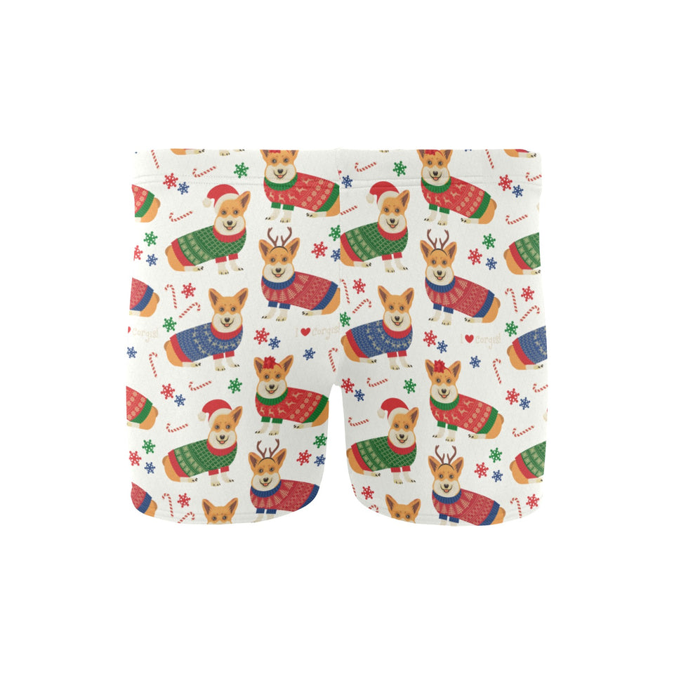Corgi Christmas Pattern Men's Swimming Trunks