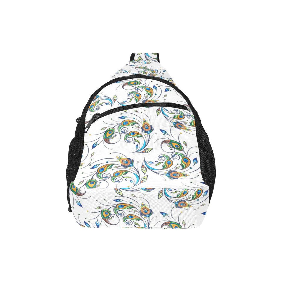 Peacock feather pattern All Over Print Chest Bag