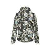 Japanese crane ornament elements Women's Padded Hooded Jacket