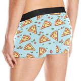 Hand drawn pizza blue background Men's All Over Print Boxer Briefs Men's Underwear