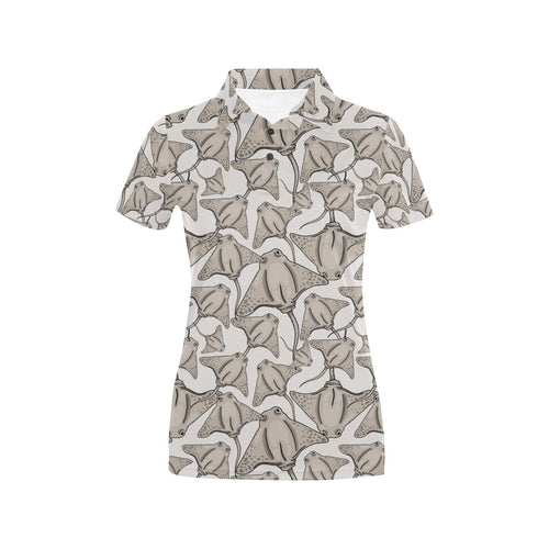 Stingray Pattern Print Design 05 Women's All Over Print Polo Shirt