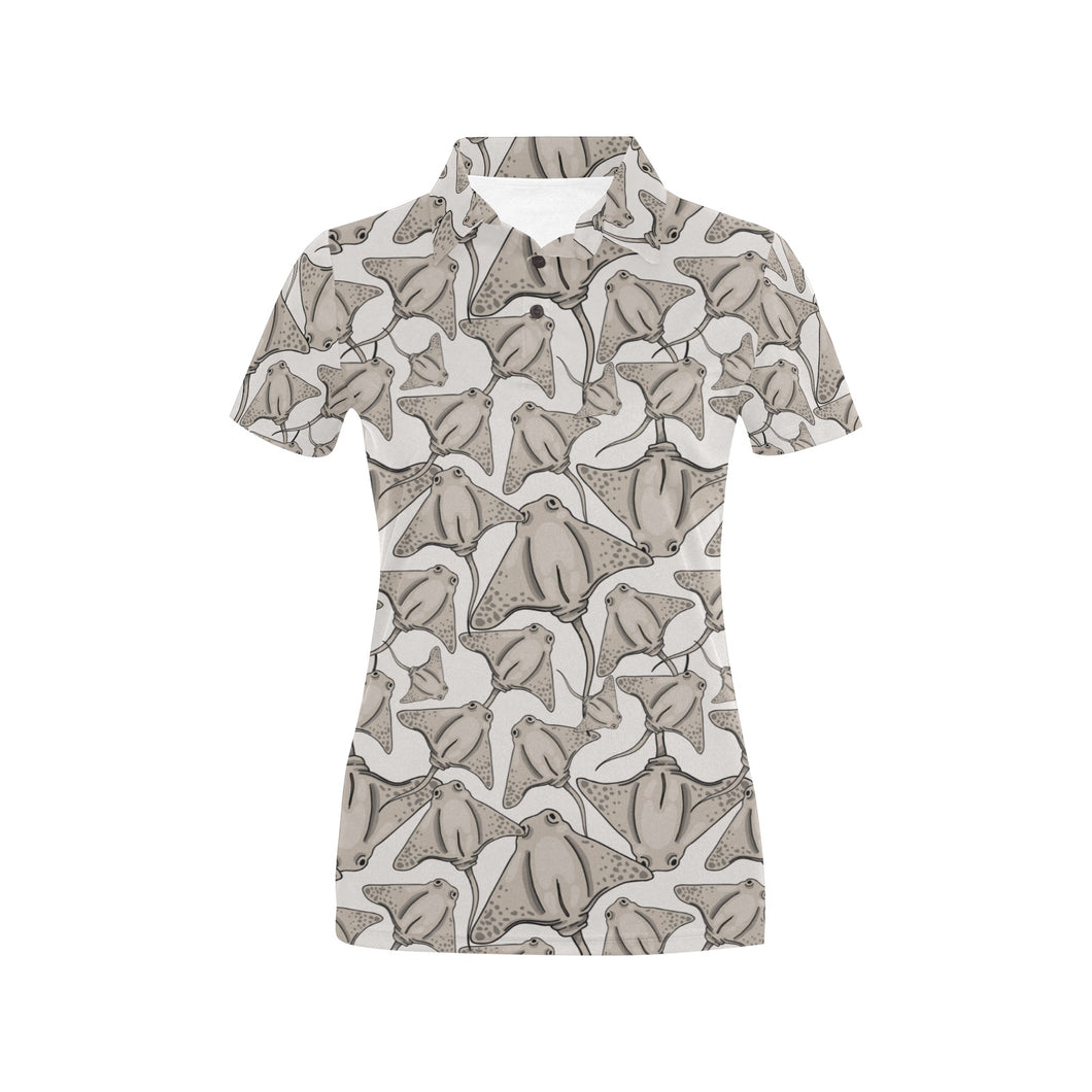 Stingray Pattern Print Design 05 Women's All Over Print Polo Shirt
