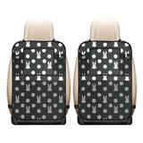 Cute white rabbit polka dots black background Car Seat Back Organizer