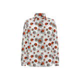 Ladybug Pattern Print Design 05 Women's Long Sleeve Polo Shirt