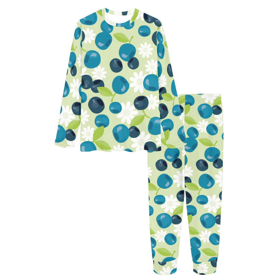 blueberry flower pattern Women's All Over Print Pajama Set