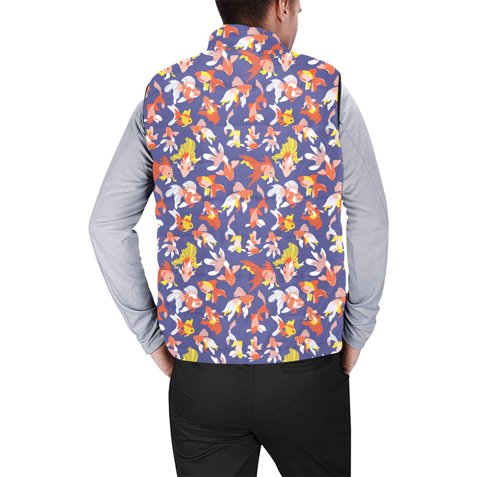 Goldfish Pattern Print Design 04 Men's Padded Vest