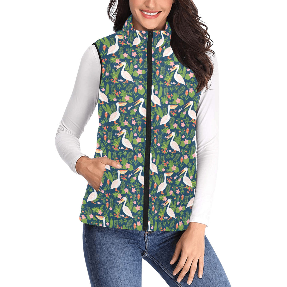 Pelican Pattern Print Design 05 Women's Padded Vest