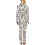 Stingray Pattern Print Design 05 Women's Long Pajama Set