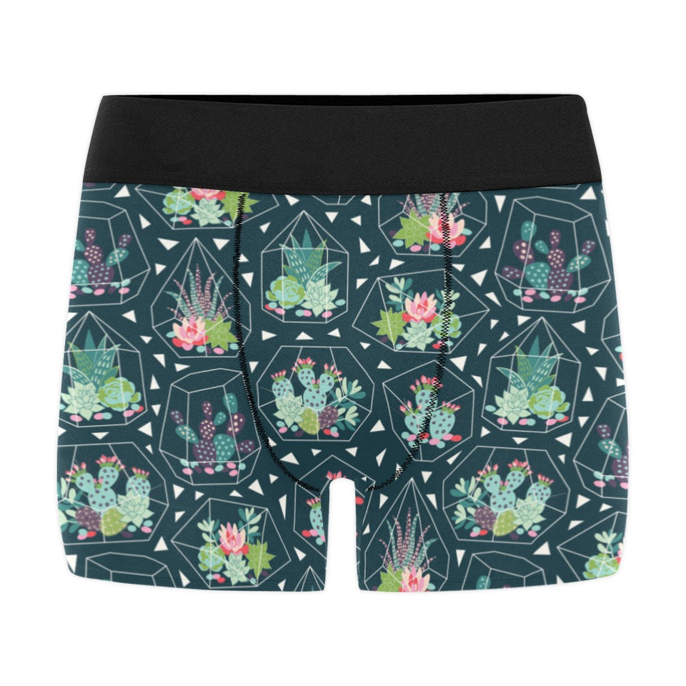 Cactus glass terrarium pattern Men's All Over Print Boxer Briefs Men's Underwear