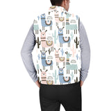 lama Alpaca cactus hand drawn pattern Men's Padded Vest