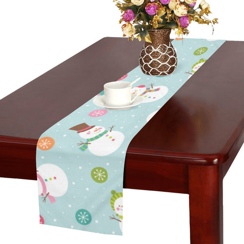 Cute snowman snowflake pattern Table Runner