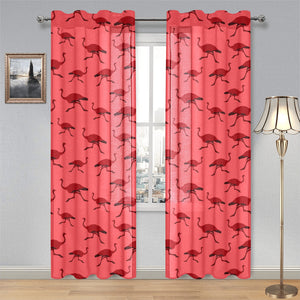 Ostrich Pattern Print Design 03 Gauze Curtain