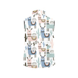 lama Alpaca cactus hand drawn pattern Men's Padded Vest