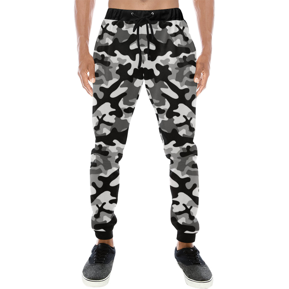 Black white camouflage pattern Unisex Casual Sweatpants