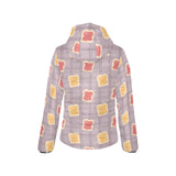 Bread Toast Pattern Print Design 05 Women's Padded Hooded Jacket