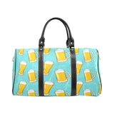 Beer pattern green background Travel Bag