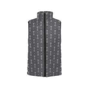 Engine Piston Black Background Pattern Design 02 Men's Padded Vest