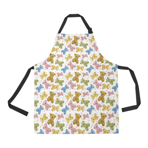 Teddy Bear Pattern Print Design 01 All Over Print Adjustable Apron