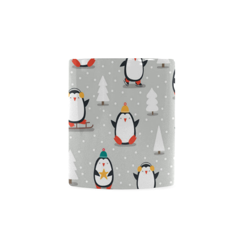 Cute Penguin christmas pattern Classical White Mug (Fulfilled In US)